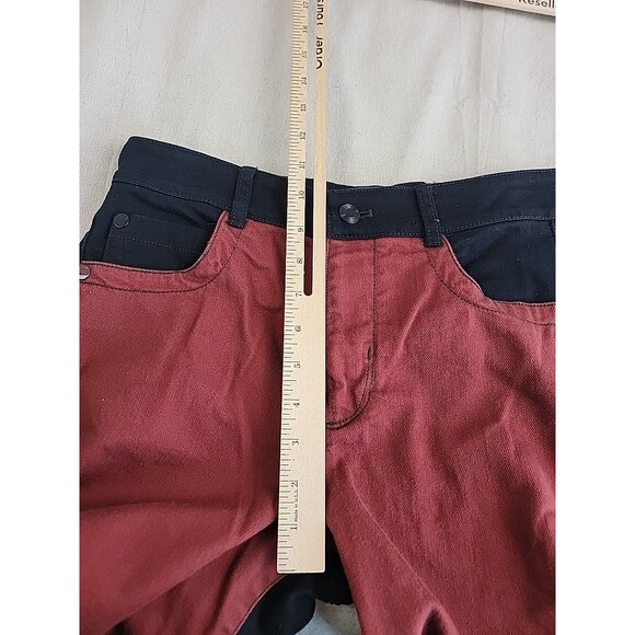 Maeve Anthropologie Jeans Womens 26 27x28.5 Straight Color Block Black Rust EUC - Picture 8 of 16